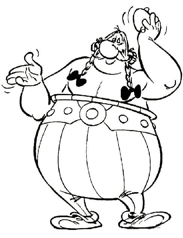 coloriage obelix salue du chef